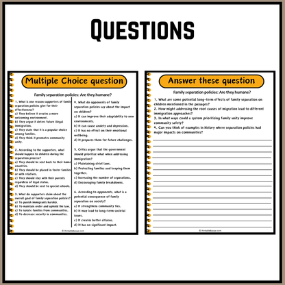 Family separation policies: Are they humane? | Debate Case Study Worksheet