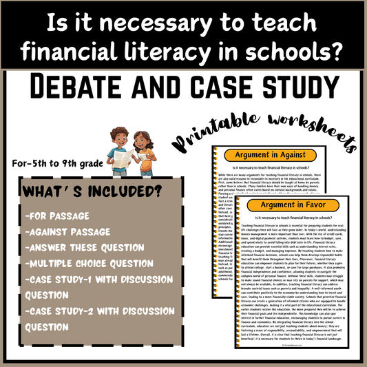 Is it necessary to teach financial literacy in schools? | Debate Case Study Worksheet