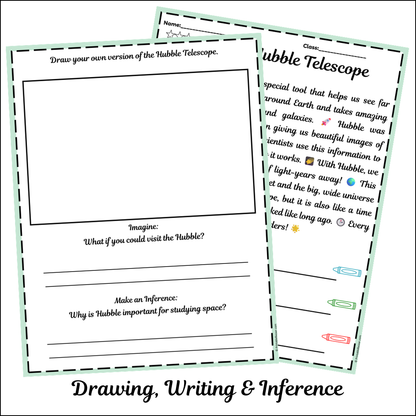 The Hubble Telescope | Short Reading Comprehension Creative Worksheet