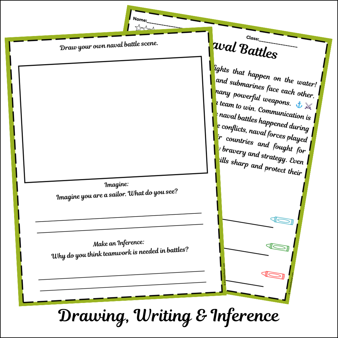 Naval Battles | Short Reading Comprehension Creative Worksheet
