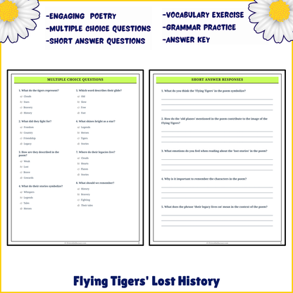 Flying Tigers' Lost History | Poem Grammar Worksheet Printable Activity