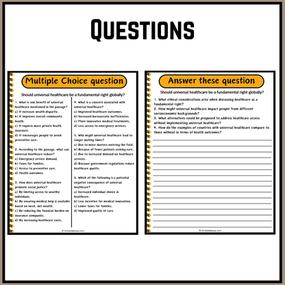 Should universal healthcare be a fundamental right globally? | Debate Case Study Worksheet