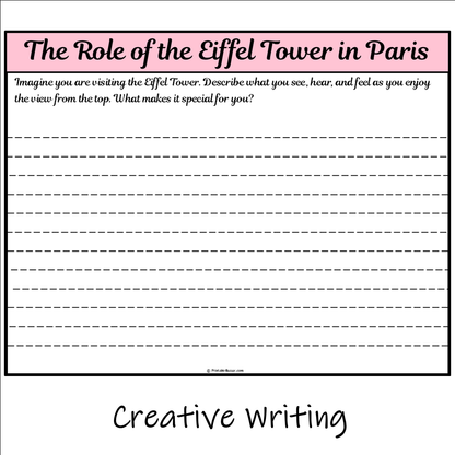 The Role of the Eiffel Tower in Paris | Main Idea and Supporting Details Reading Passage and Questions