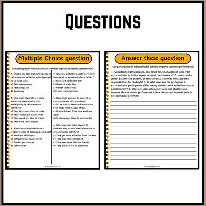 Can participation in extracurricular activities improve academic performance? | Debate Case Study Worksheet