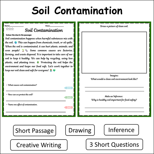 Soil Contamination | Short Reading Comprehension Creative Worksheet