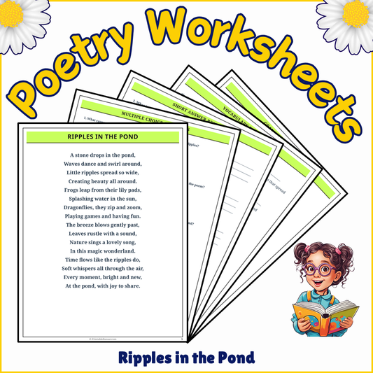 Ripples in the Pond | Poem Grammar Worksheet Printable Activity