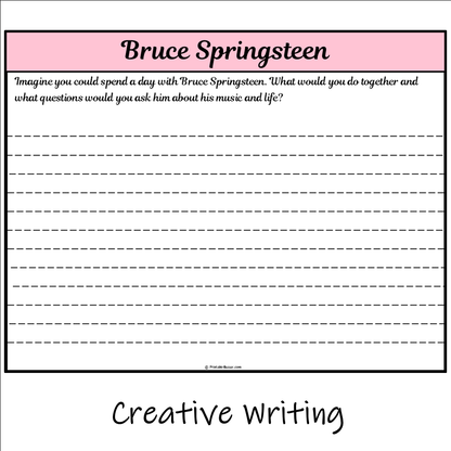 Bruce Springsteen | Main Idea and Supporting Details Reading Passage and Questions