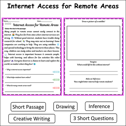 Internet Access for Remote Areas | Short Reading Comprehension Creative Worksheet
