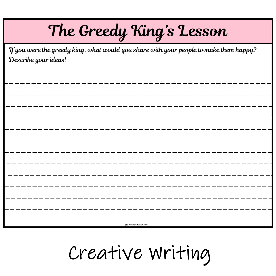 The Greedy King’s Lesson | Main Idea and Supporting Details Reading Passage and Questions