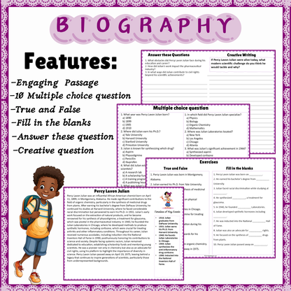 Percy Lavon Julian | Biography Reading Comprehension and Questions Worksheet