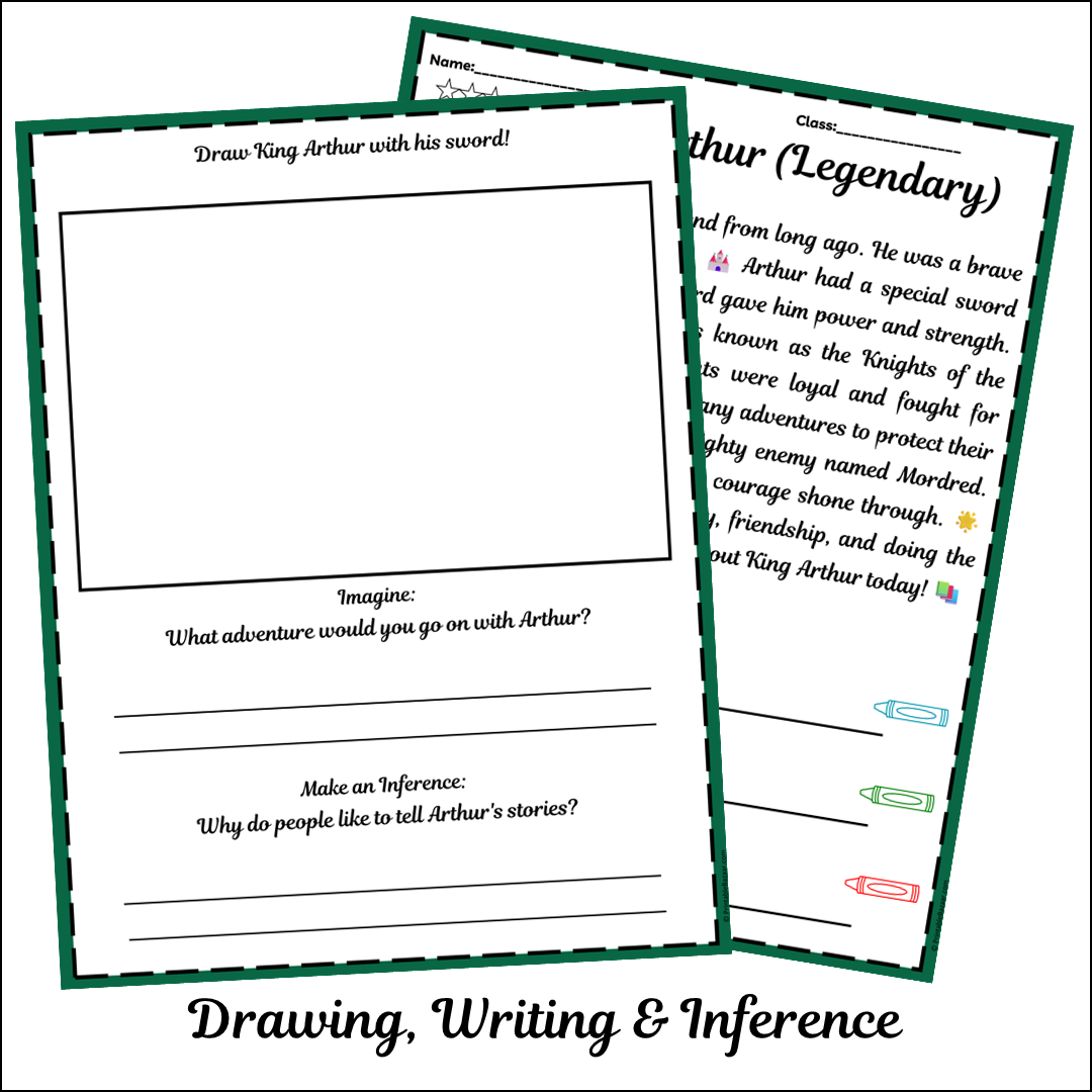 King Arthur (Legendary) | Short Reading Comprehension Creative Worksheet