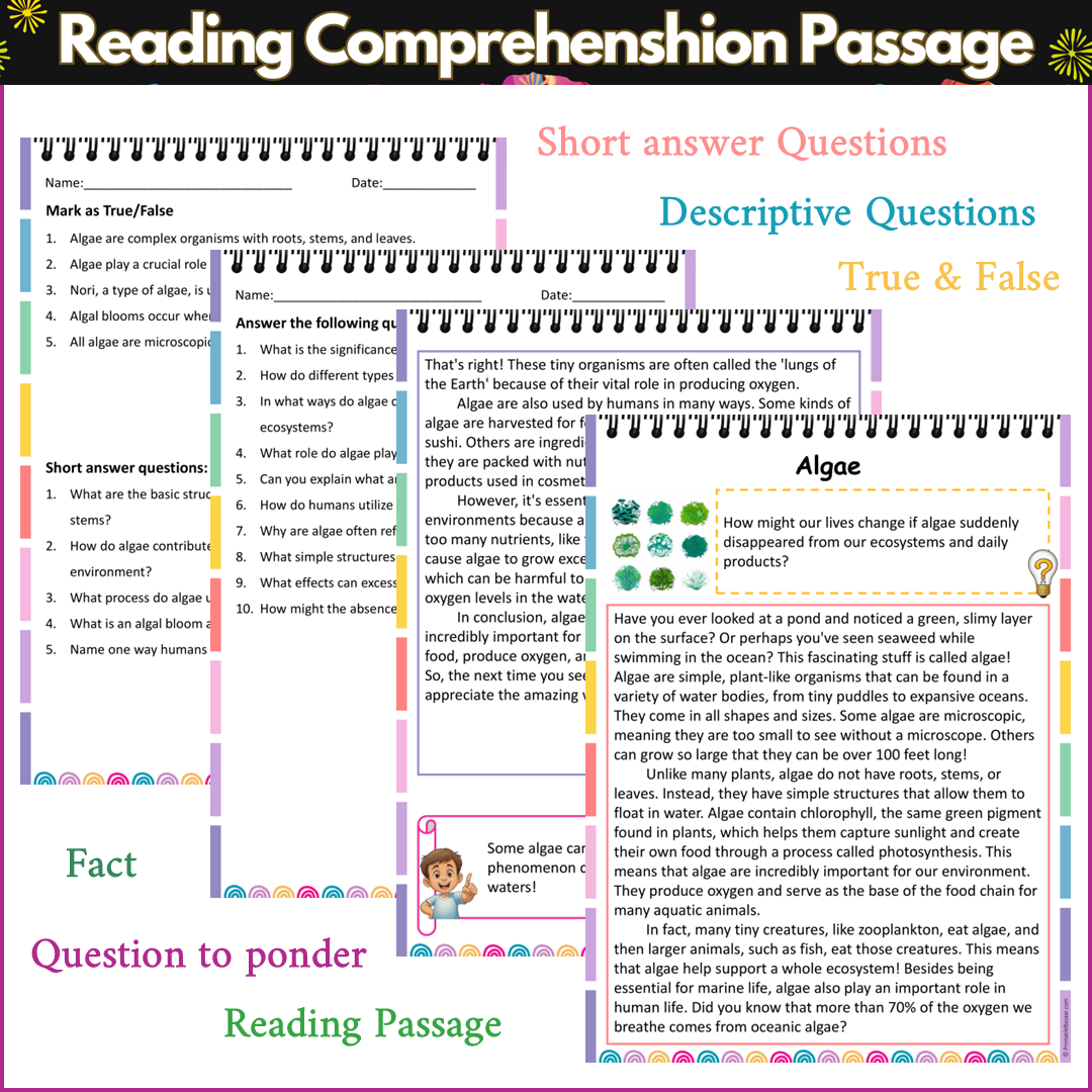 Algae | Reading Comprehension Passage and Questions