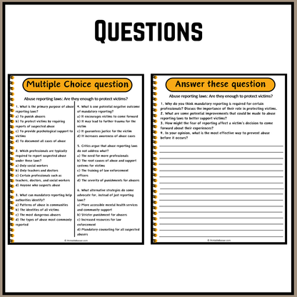 Abuse reporting laws: Are they enough to protect victims? | Debate Case Study Worksheet