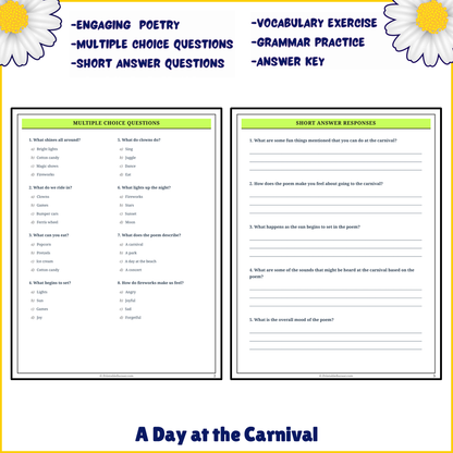 A Day at the Carnival | Poem Grammar Worksheet Printable Activity