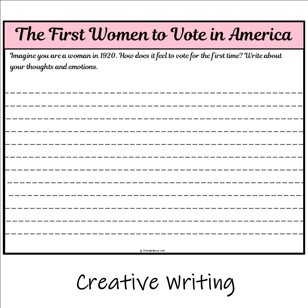 The First Women to Vote in America | Main Idea and Supporting Details Reading Passage and Questions