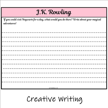 J.K. Rowling | Main Idea and Supporting Details Reading Passage and Questions