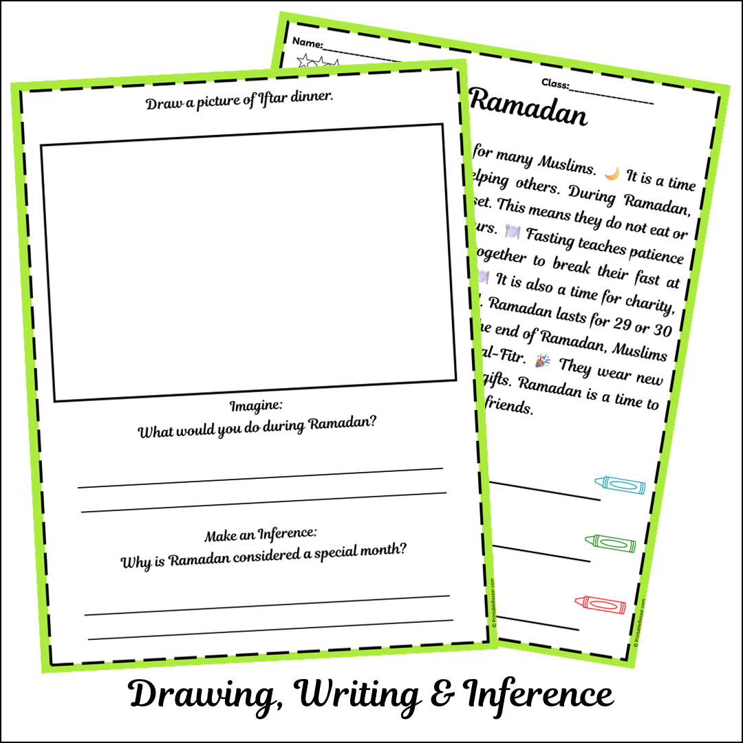 Ramadan | Short Reading Comprehension Creative Worksheet