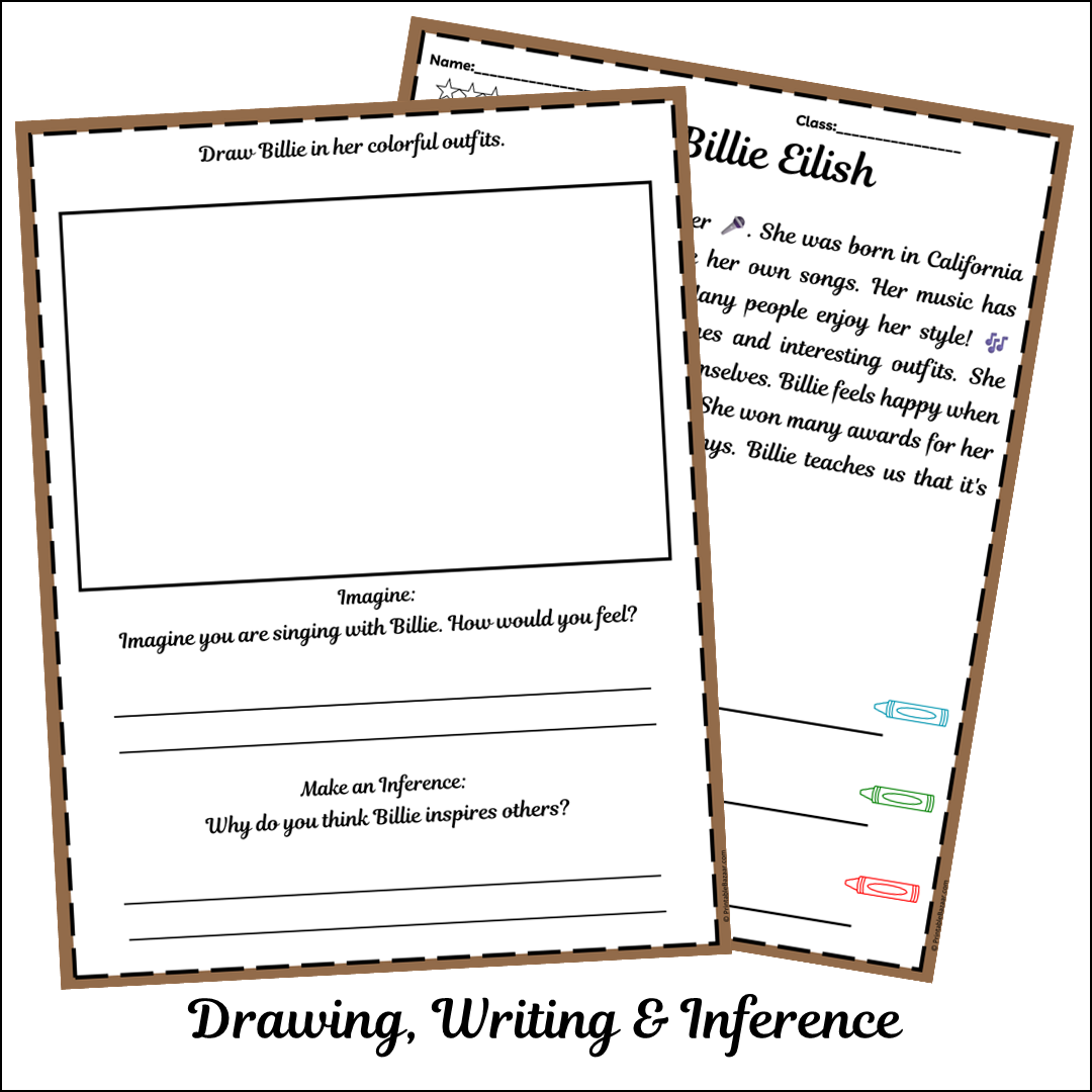 Billie Eilish | Short Reading Comprehension Creative Worksheet