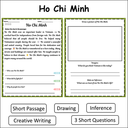 Ho Chi Minh | Short Reading Comprehension Creative Worksheet