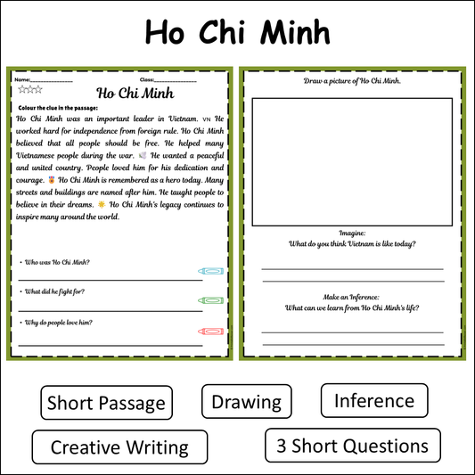 Ho Chi Minh | Short Reading Comprehension Creative Worksheet