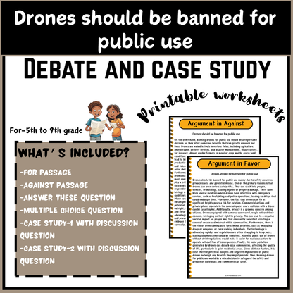 Drones should be banned for public use | Debate Case Study Worksheet