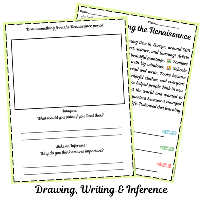 Life During the Renaissance | Short Reading Comprehension Creative Worksheet