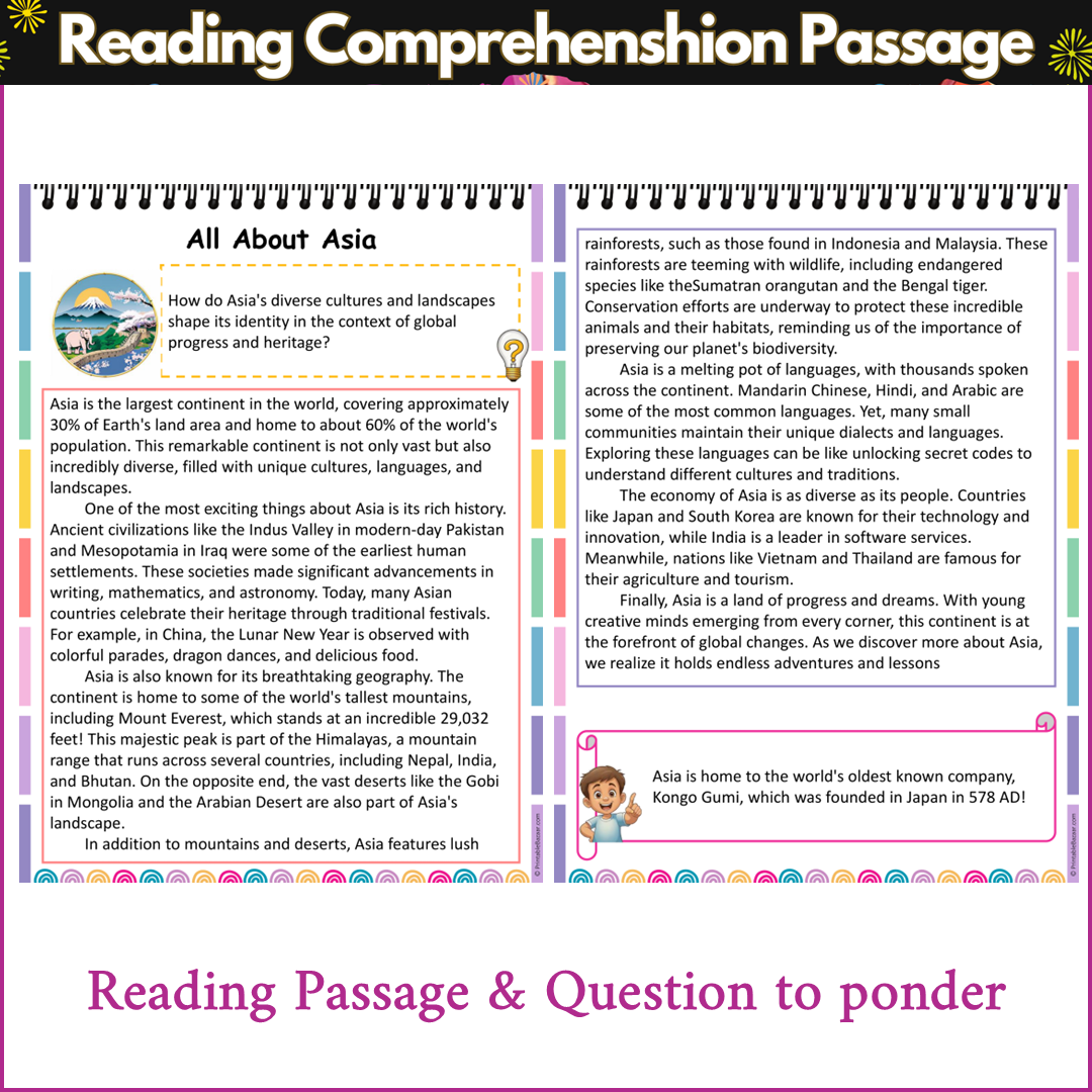 All About Asia | Reading Comprehension Passage and Questions