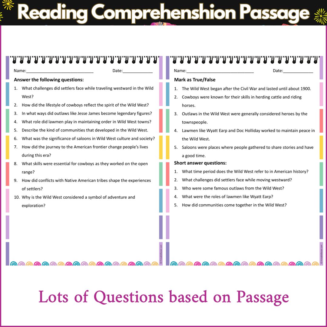 The Wild West | Reading Comprehension Passage and Questions