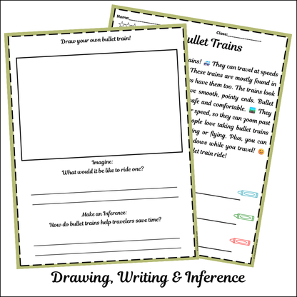 Bullet Trains | Short Reading Comprehension Creative Worksheet