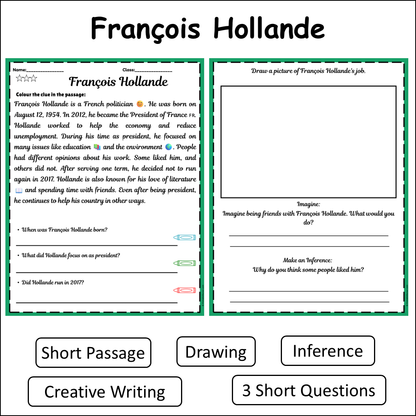 François Hollande | Short Reading Comprehension Creative Worksheet