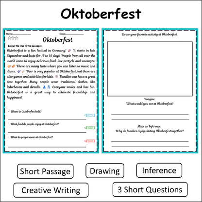 Oktoberfest | Short Reading Comprehension Creative Worksheet