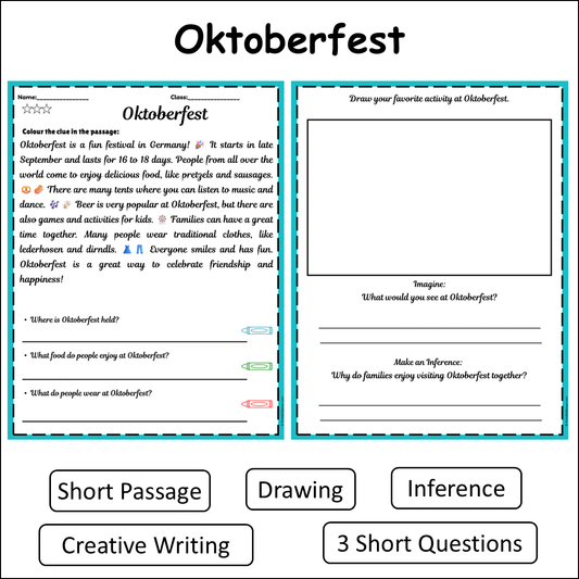 Oktoberfest | Short Reading Comprehension Creative Worksheet