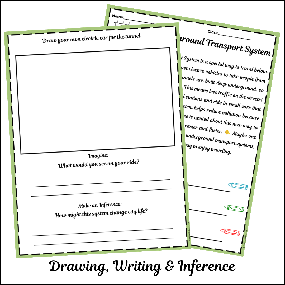 Tesla Underground Transport System | Short Reading Comprehension Creative Worksheet