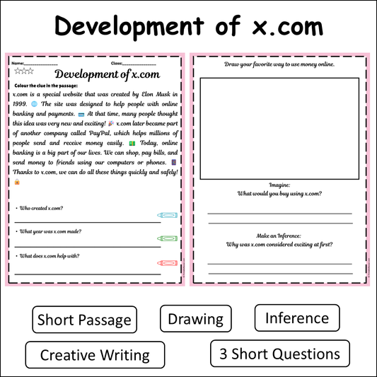 Development of x.com | Short Reading Comprehension Creative Worksheet