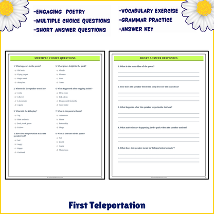 First Teleportation | Poem Grammar Worksheet Printable Activity