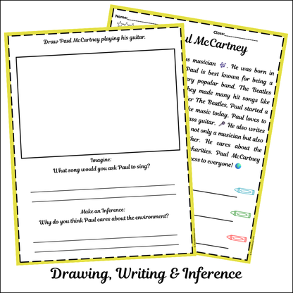 Paul McCartney | Short Reading Comprehension Creative Worksheet