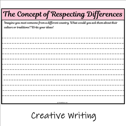 The Concept of Respecting Differences | Main Idea and Supporting Details Reading Passage and Questions