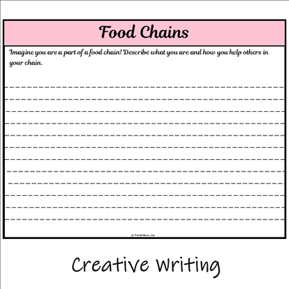 Food Chains | Main Idea and Supporting Details Reading Passage and Questions