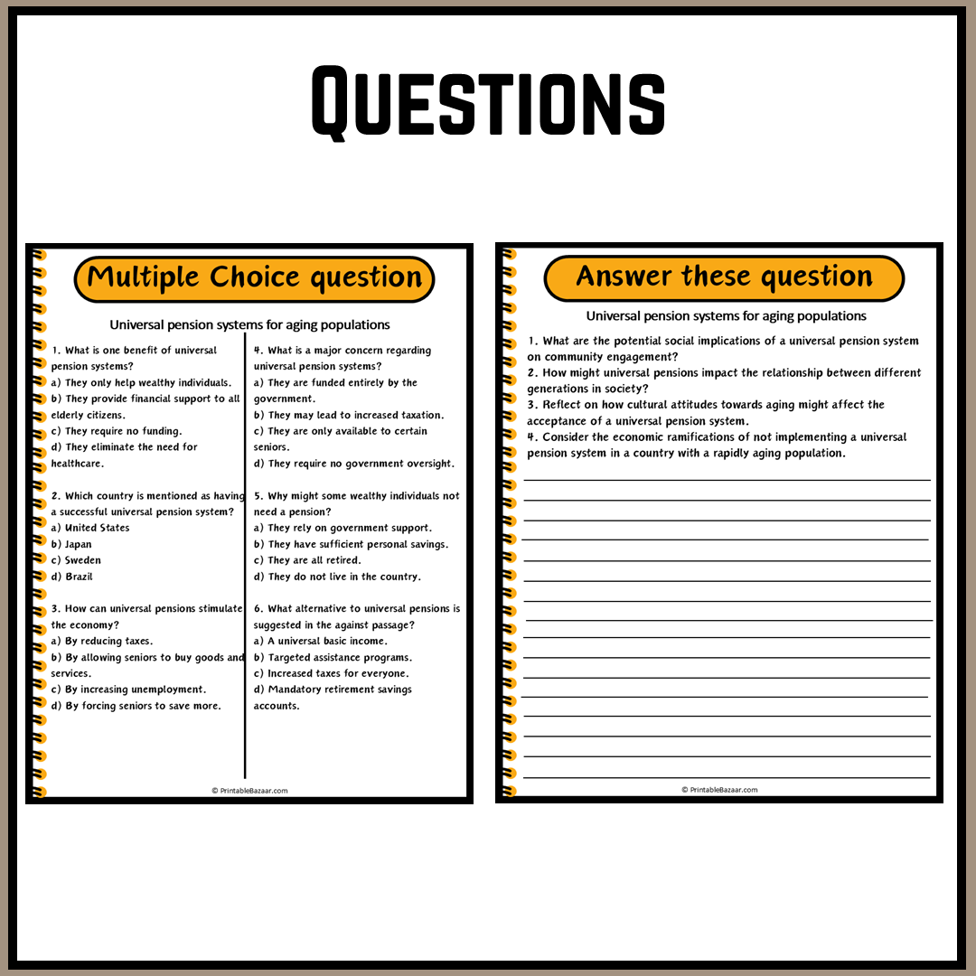 Universal pension systems for aging populations | Debate Case Study Worksheet