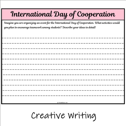 International Day of Cooperation | Main Idea and Supporting Details Reading Passage and Questions