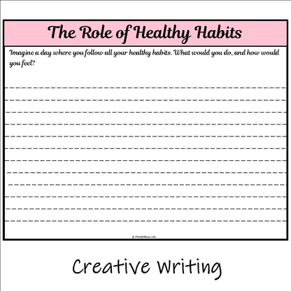 The Role of Healthy Habits | Main Idea and Supporting Details Reading Passage and Questions