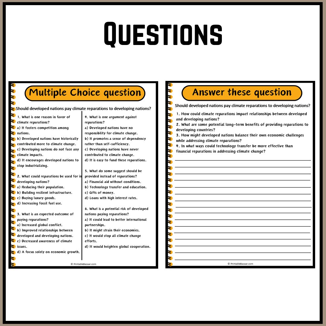 Should developed nations pay climate reparations to developing nations? | Debate Case Study Worksheet