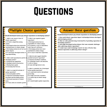 Should developed nations pay climate reparations to developing nations? | Debate Case Study Worksheet