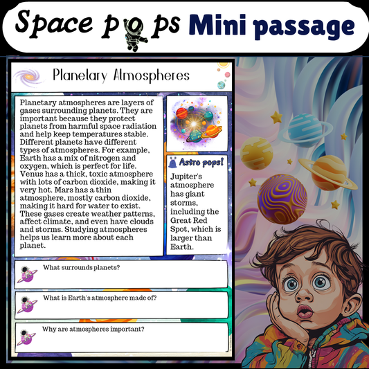 Planetary Atmospheres | Space Pops Reading Passage and Questions