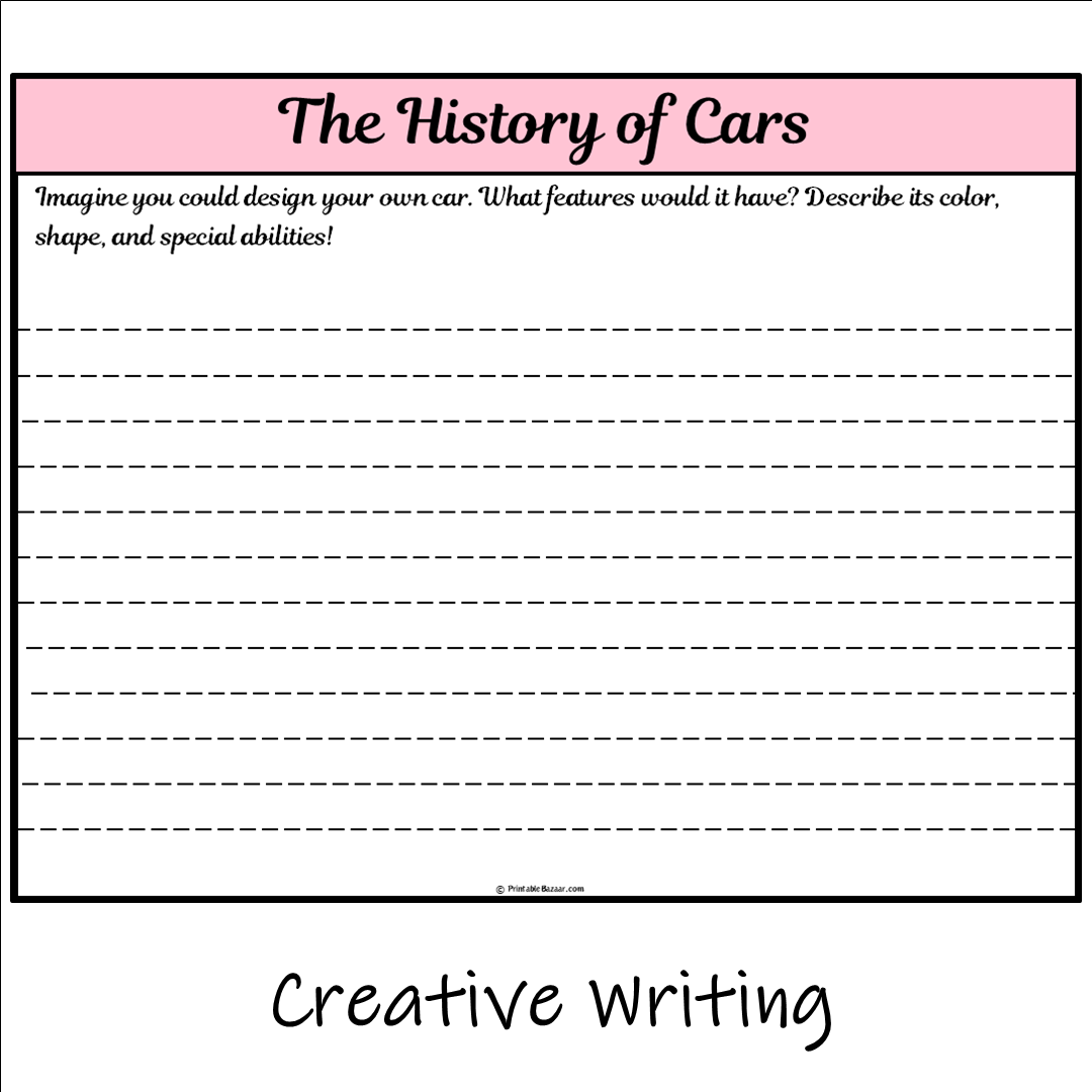 The History of Cars | Main Idea and Supporting Details Reading Passage and Questions