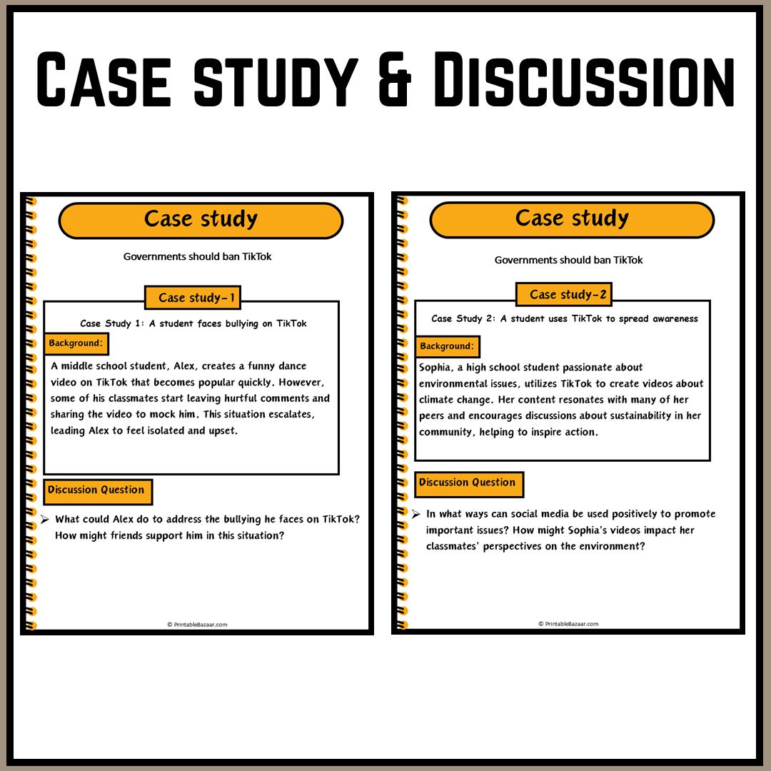 Governments should ban TikTok | Debate Case Study Worksheet