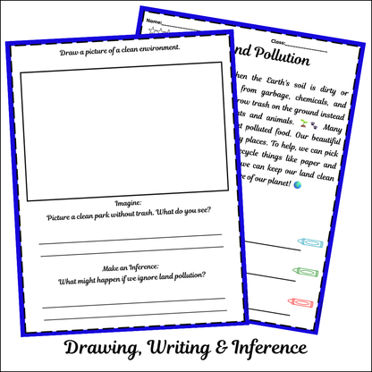 Land Pollution | Short Reading Comprehension Creative Worksheet