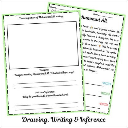 Muhammad Ali | Short Reading Comprehension Creative Worksheet