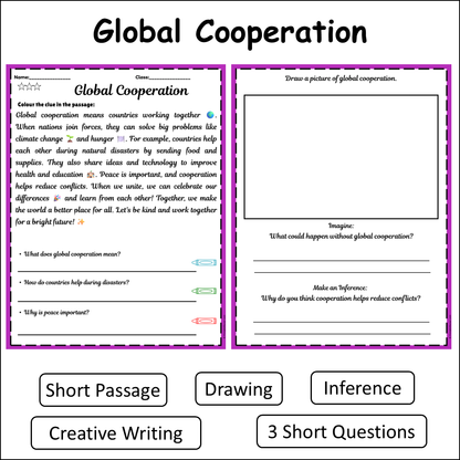 Global Cooperation | Short Reading Comprehension Creative Worksheet