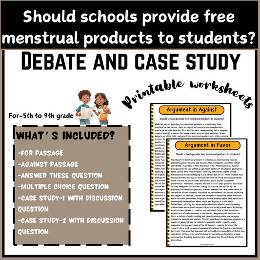 Should schools provide free menstrual products to students? | Debate Case Study Worksheet